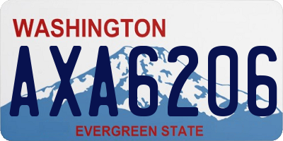 WA license plate AXA6206