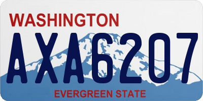 WA license plate AXA6207