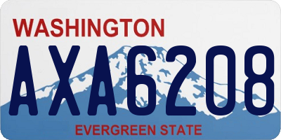 WA license plate AXA6208