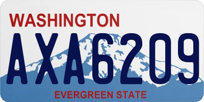 WA license plate AXA6209
