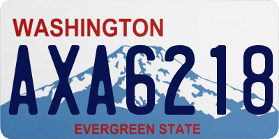WA license plate AXA6218