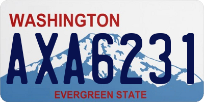 WA license plate AXA6231