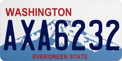 WA license plate AXA6232