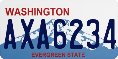 WA license plate AXA6234