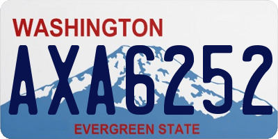 WA license plate AXA6252