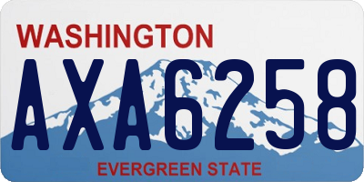 WA license plate AXA6258