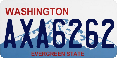 WA license plate AXA6262