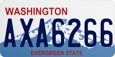 WA license plate AXA6266