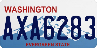 WA license plate AXA6283
