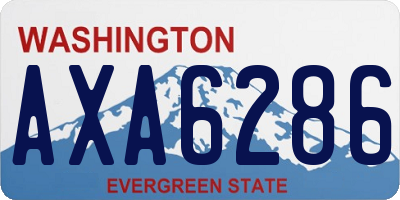 WA license plate AXA6286