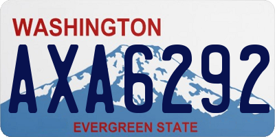 WA license plate AXA6292