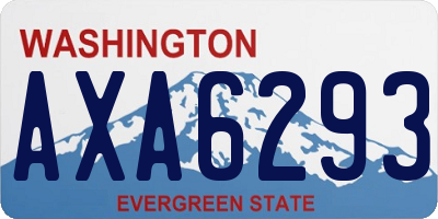 WA license plate AXA6293