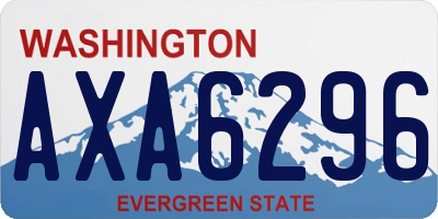 WA license plate AXA6296