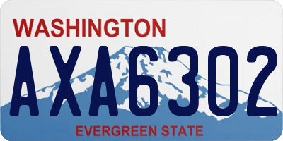 WA license plate AXA6302
