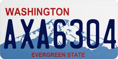 WA license plate AXA6304