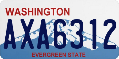 WA license plate AXA6312