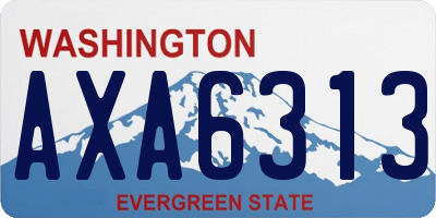 WA license plate AXA6313