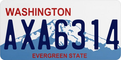 WA license plate AXA6314