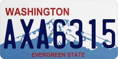 WA license plate AXA6315