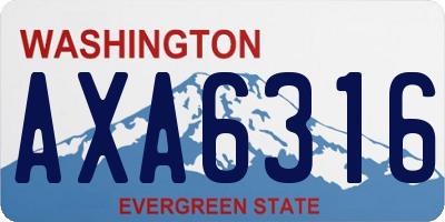 WA license plate AXA6316