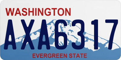 WA license plate AXA6317