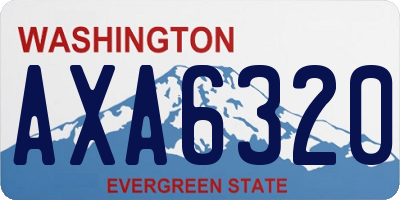 WA license plate AXA6320