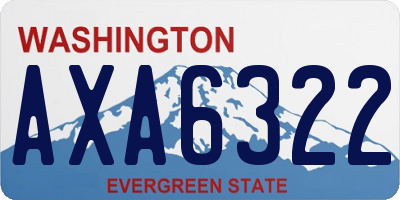 WA license plate AXA6322