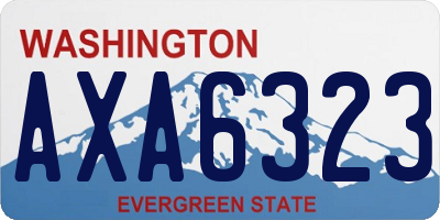 WA license plate AXA6323
