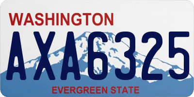 WA license plate AXA6325