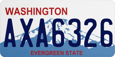 WA license plate AXA6326