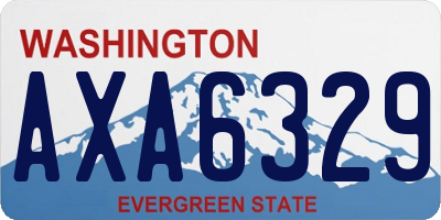 WA license plate AXA6329