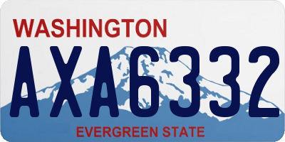 WA license plate AXA6332