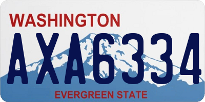WA license plate AXA6334
