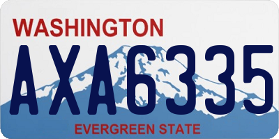 WA license plate AXA6335