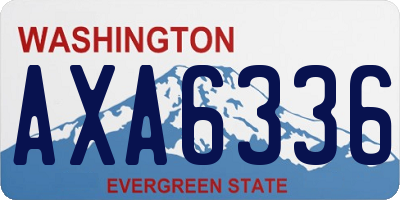 WA license plate AXA6336