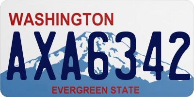 WA license plate AXA6342