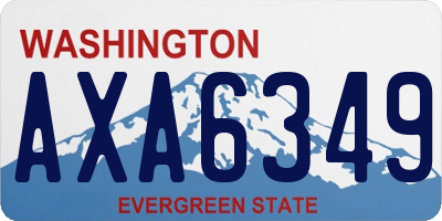 WA license plate AXA6349