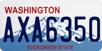 WA license plate AXA6350