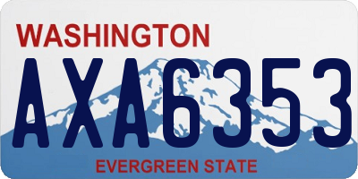WA license plate AXA6353