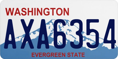 WA license plate AXA6354