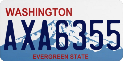 WA license plate AXA6355