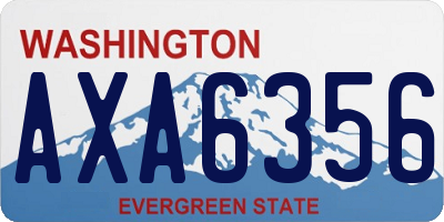 WA license plate AXA6356