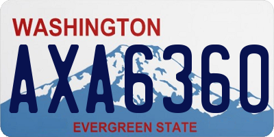 WA license plate AXA6360