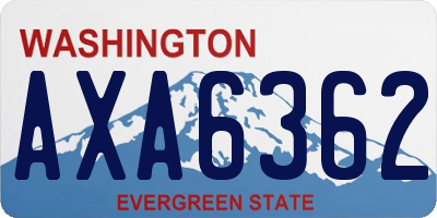 WA license plate AXA6362