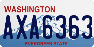 WA license plate AXA6363