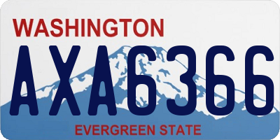WA license plate AXA6366