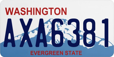 WA license plate AXA6381