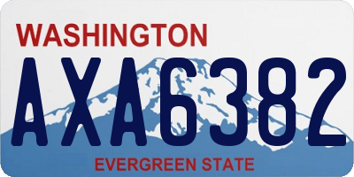 WA license plate AXA6382