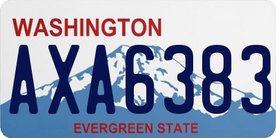 WA license plate AXA6383