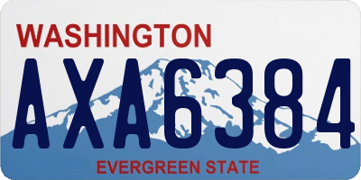 WA license plate AXA6384